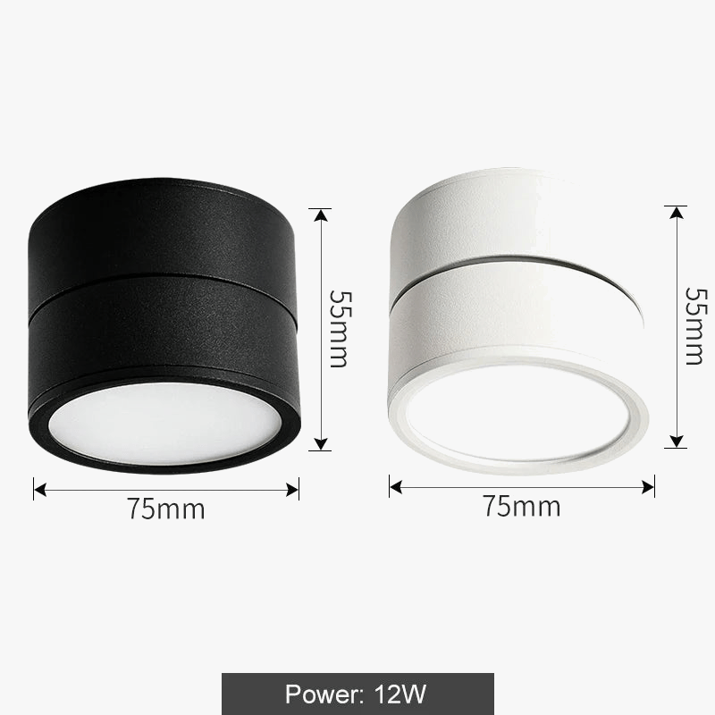 Spot LED pliable PULSE : Montage surface, Réglage rotatif, Éclairage intérieur | Marco Lucetti