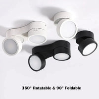 Spot LED pliable PULSE : Montage surface, Réglage rotatif, Éclairage intérieur | Marco Lucetti