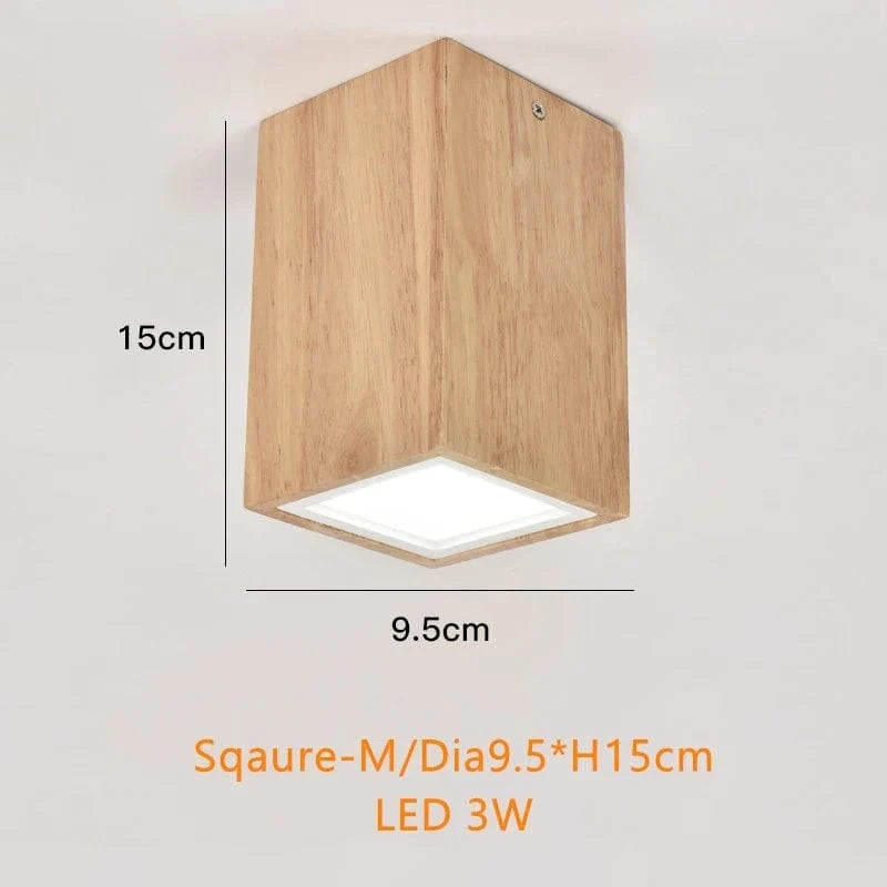 Spot Led rond en bois au design scandinave | Marco Lucetti Carré M / Blanc chaud 3000K