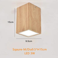 Spot Led rond en bois au design scandinave | Marco Lucetti Carré M / Blanc chaud 3000K