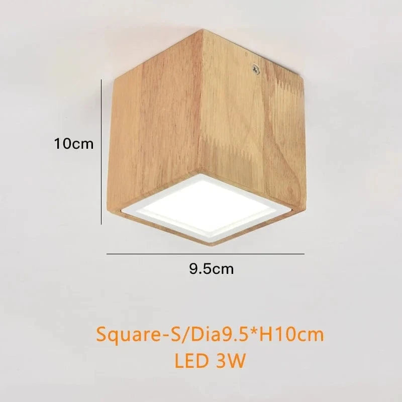 Spot Led rond en bois au design scandinave | Marco Lucetti Carré S / Blanc chaud 3000K