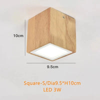 Spot Led rond en bois au design scandinave | Marco Lucetti Carré S / Blanc chaud 3000K