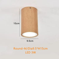 Spot Led rond en bois au design scandinave | Marco Lucetti Rond M / Blanc chaud 3000K