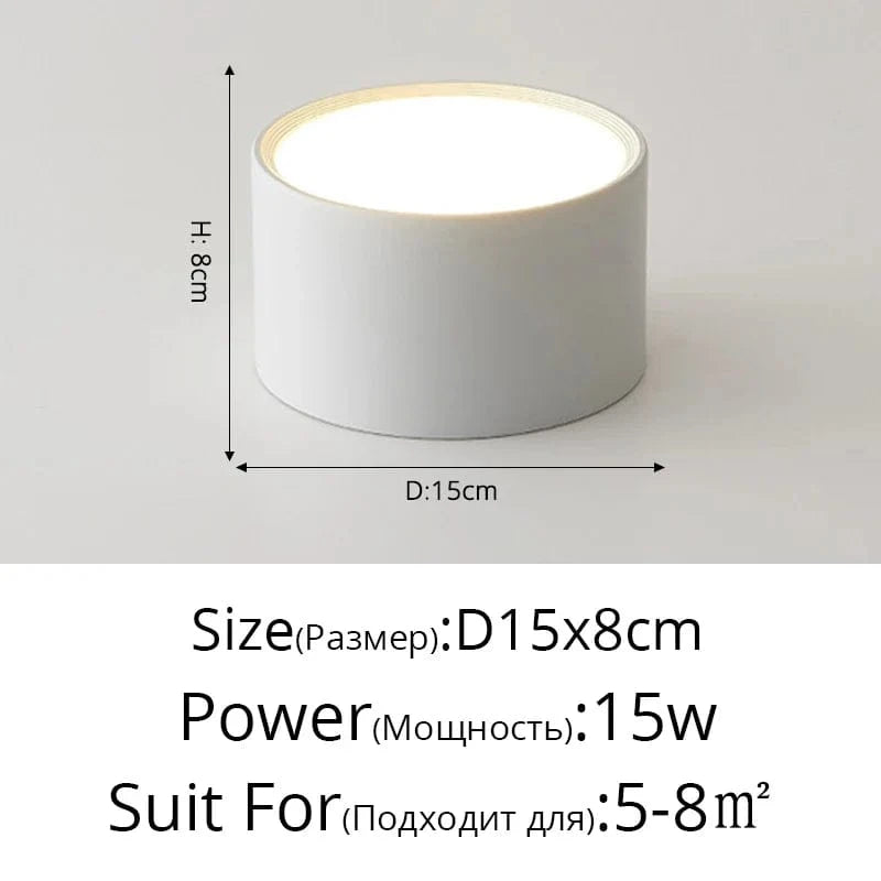 Spot LED rond en métal - Luminance Moderne | Marco Lucetti Blanc 15x8cm / Blanc froid