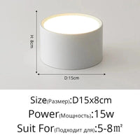Spot LED rond en métal - Luminance Moderne | Marco Lucetti Blanc 15x8cm / Blanc froid