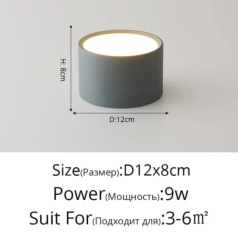 Spot LED rond en métal - Luminance Moderne | Marco Lucetti Gris 12x8cm / Blanc froid