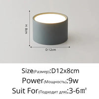 Spot LED rond en métal - Luminance Moderne | Marco Lucetti Gris 12x8cm / Blanc froid