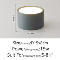 Spot LED rond en métal - Luminance Moderne | Marco Lucetti Gris 15x8cm / Blanc froid