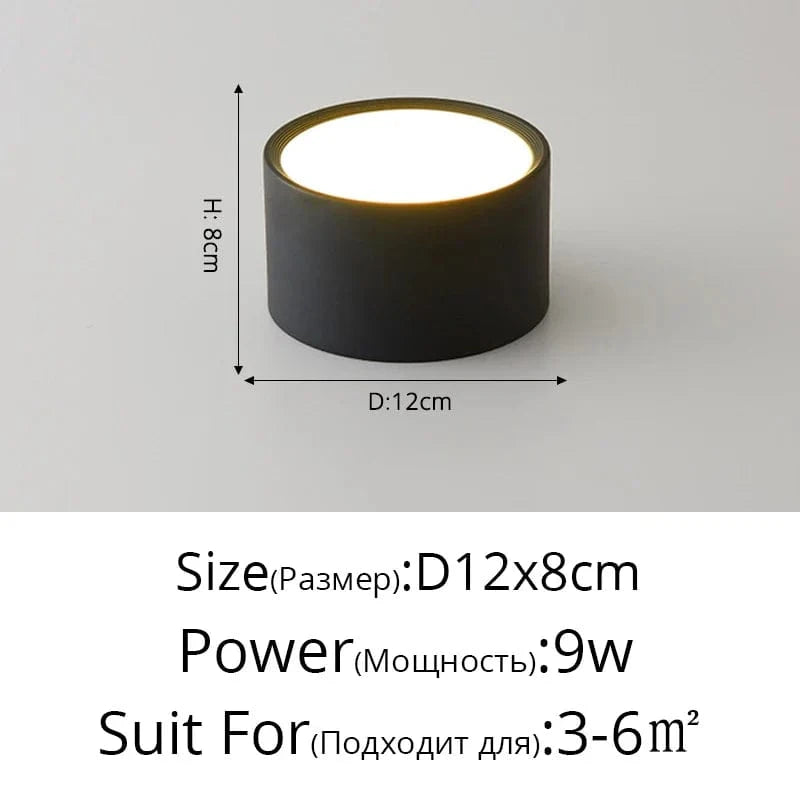 Spot LED rond en métal - Luminance Moderne | Marco Lucetti Noir 12x8cm / Blanc froid