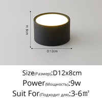 Spot LED rond en métal - Luminance Moderne | Marco Lucetti Noir 12x8cm / Blanc froid