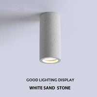 Spot LED Rond Industriel en Ciment | Marco Lucetti Blanc / H16cm