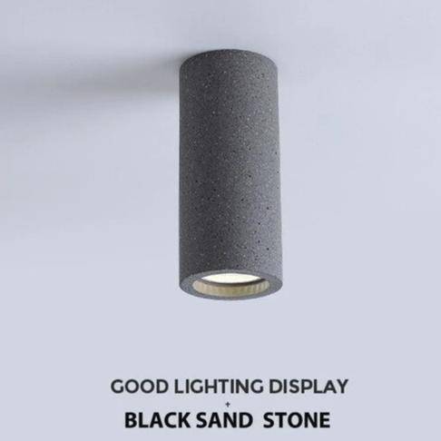 Spot LED Rond Industriel en Ciment | Marco Lucetti Noir / H10cm