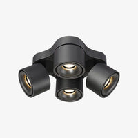 Spot LED ultramoderne avec 4 lumières réglables. | Marco Lucetti Noir / Chaude