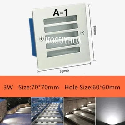 Spot luminaire encastré pour escalier sol LED 3W 5W IP65 - Éclairage extérieur pour jardin et paysage | Marco Lucetti A-1-3W / Blanc chaud