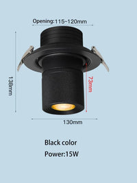 Spot lumineux Led encastrable COB Premium | Marco Lucetti Noir 15W / 4000K