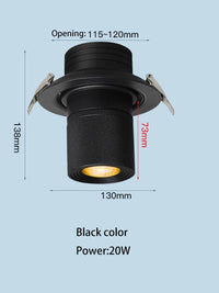 Spot lumineux Led encastrable COB Premium | Marco Lucetti Noir 20W / 6000K