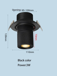 Spot lumineux Led encastrable COB Premium | Marco Lucetti Noir 3W / 4000K