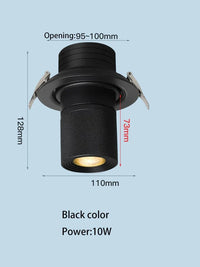 Spot lumineux LED encastrable COBvision ™ | Marco Lucetti Noir 10W / 3000K