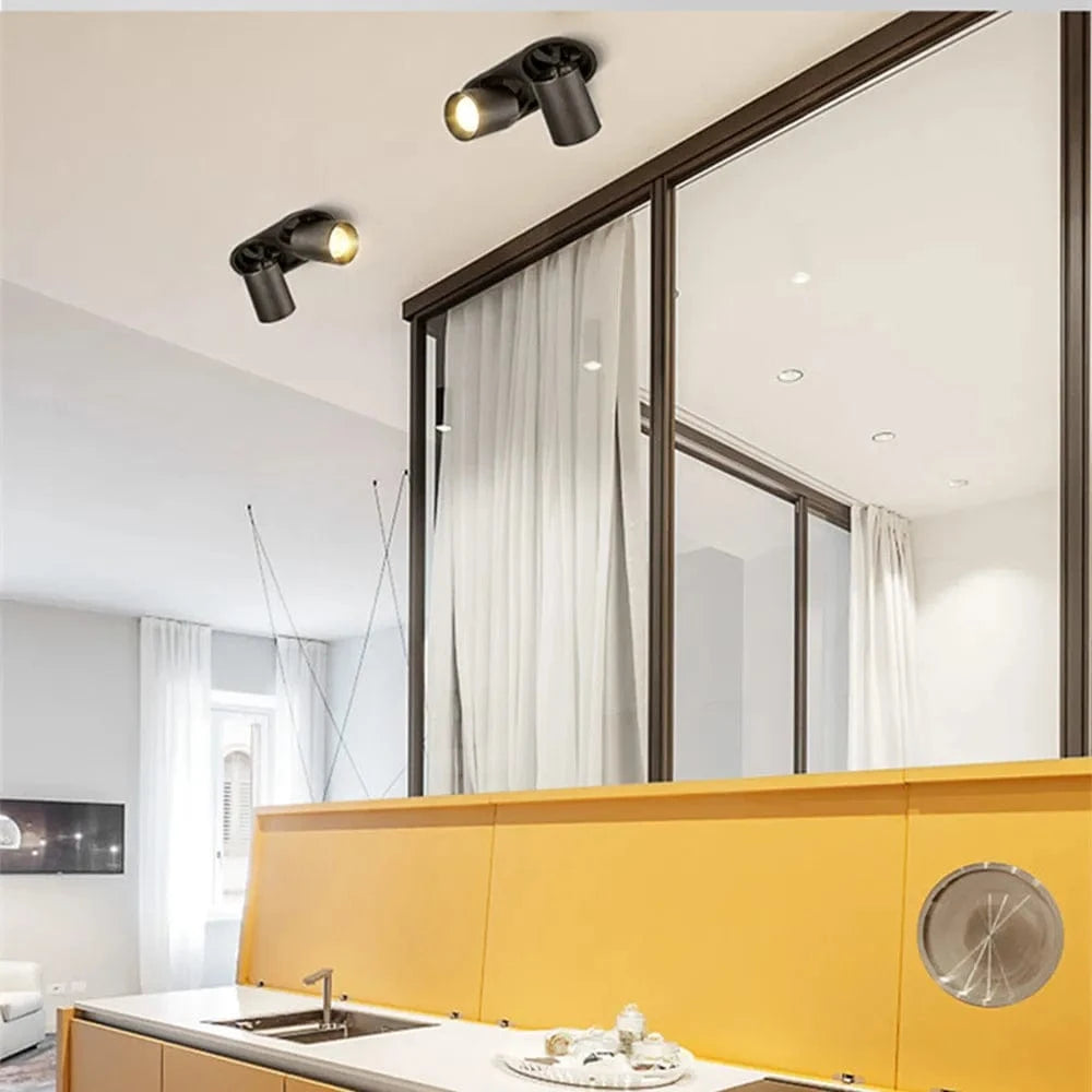 Spot lumineux LED encastrable et extensible avec une ou deux têtes | Marco Lucetti