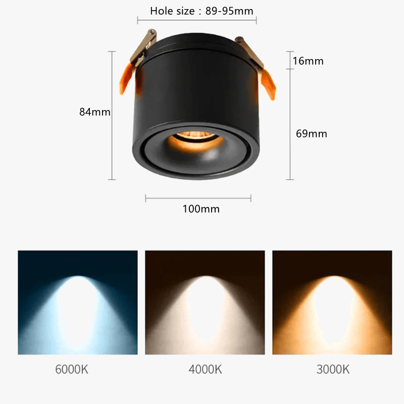 Spot lumineux LED encastrable rotatif avec technologie Cob | Marco Lucetti