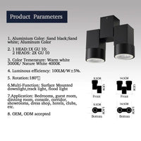 Spot moderne à double LED en aluminium blanc | Marco Lucetti
