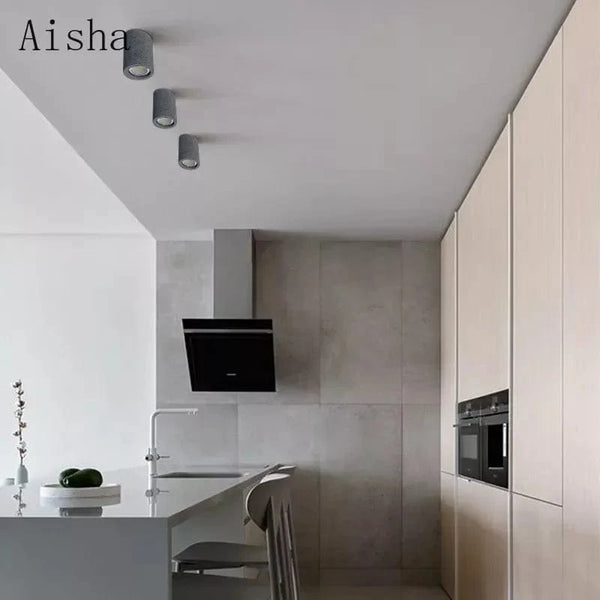 Spot monté en Surface rond ciment LED minimaliste pour allée, couloir et salon. | Marco Lucetti