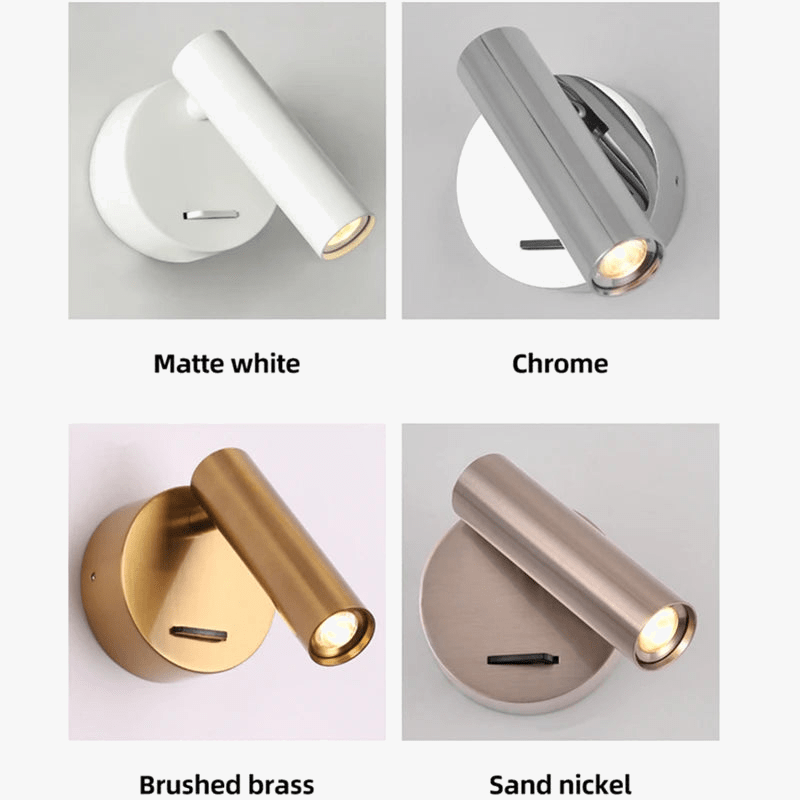 Spot mural intelligent avec interrupteur marche-arrêt, LED 3W, faisceau focalisé, tête rotative et pilote intégré | Marco Lucetti