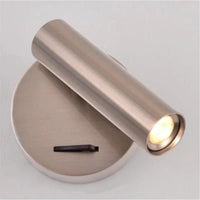 Spot mural intelligent avec interrupteur marche-arrêt, LED 3W, faisceau focalisé, tête rotative et pilote intégré | Marco Lucetti Nickel satiné / Blanc chaud 3000K | 3W