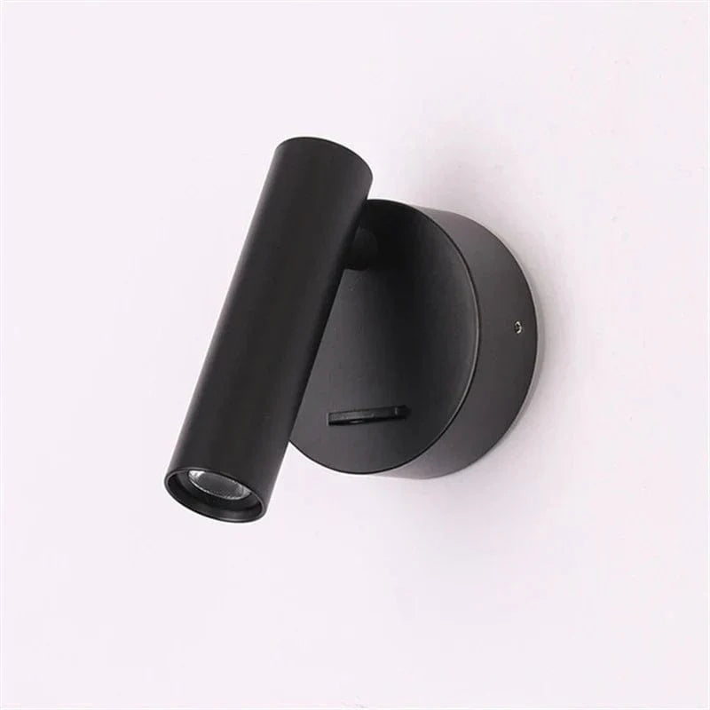 Spot mural intelligent avec interrupteur marche-arrêt, LED 3W, faisceau focalisé, tête rotative et pilote intégré | Marco Lucetti Noir mat / Blanc chaud 3000K | 3W