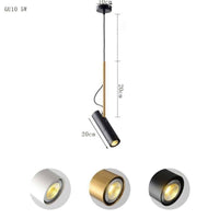 Spot orientable brandé avec tige dorée | Marco Lucetti