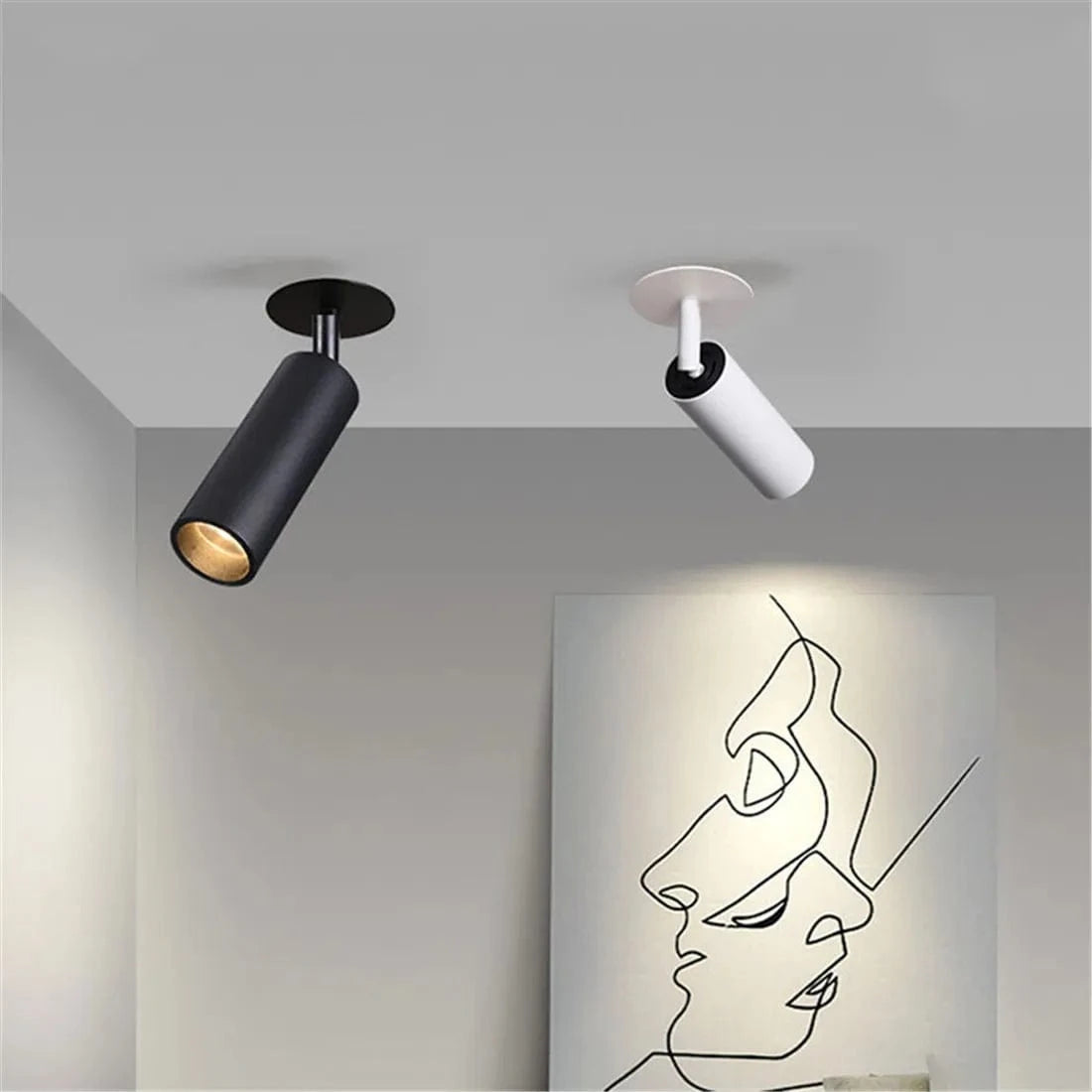 Spot plafond LED Tube : Blanc ou Noir | Marco Lucetti