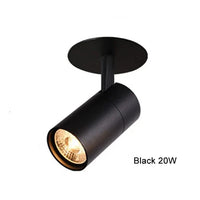 Spot plafond LED Tube : Blanc ou Noir | Marco Lucetti Noir 20W / 3000K