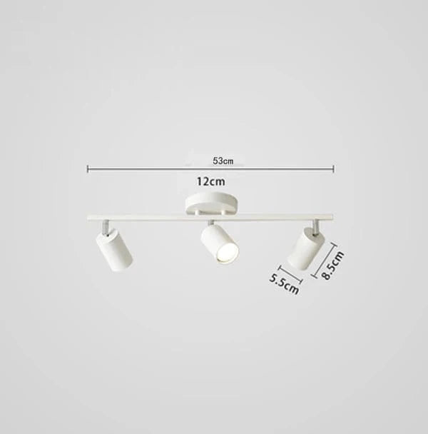 Spot Plafond pour Dressing et Chambre, Éclairage sur Rail | Marco Lucetti 3 têtes blanches / Blanc chaud