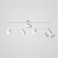 Spot Plafond pour Dressing et Chambre, Éclairage sur Rail | Marco Lucetti 4 têtes blanches / Blanc chaud