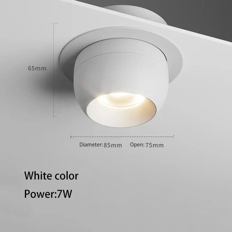 Spot Projecteur LED Encastré Plafonnier - Angle Réglable - Foco Rotatif - 7W - pour Salon Maison | Marco Lucetti Couleur blanche / 4000K