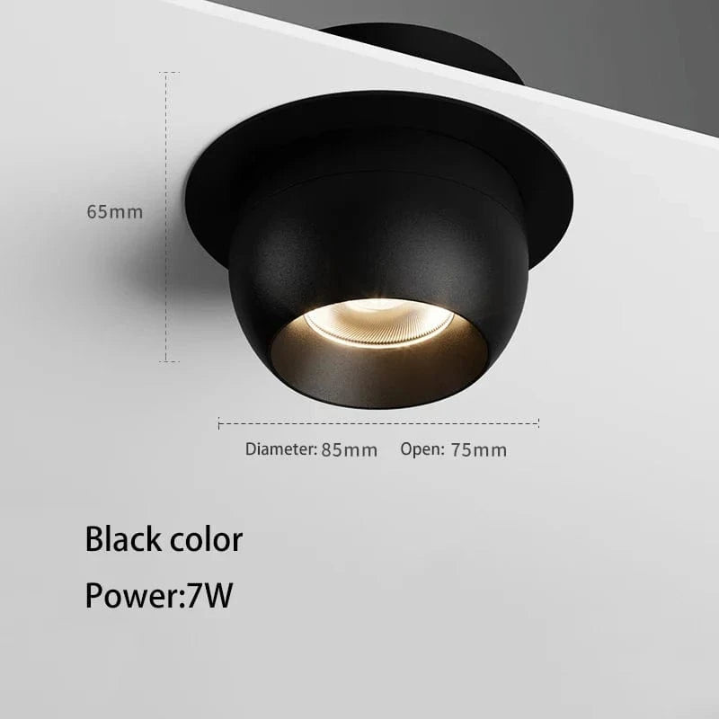 Spot Projecteur LED Encastré Plafonnier - Angle Réglable - Foco Rotatif - 7W - pour Salon Maison | Marco Lucetti Couleur noire / 4000K