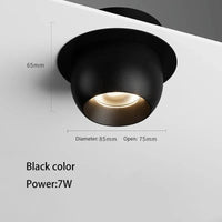 Spot Projecteur LED Encastré Plafonnier - Angle Réglable - Foco Rotatif - 7W - pour Salon Maison | Marco Lucetti Couleur noire / 4000K