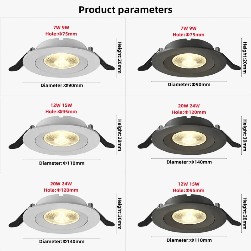 Spot rond COB Led Downlights Premium pour éclairer l'intérieur de votre maison | Marco Lucetti