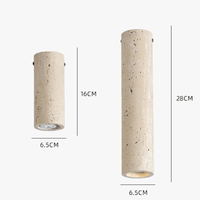 Spot Style Wabi-Sabi Style - Plafonnier cylindrique Travertin Jaune Moderne - Éclairage Créatif B & B - Lampes Rétro Minimalistes | Marco Lucetti