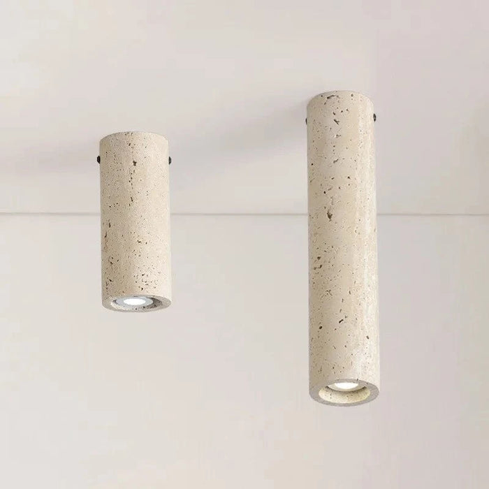 Spot Style Wabi-Sabi Style - Plafonnier cylindrique Travertin Jaune Moderne - Éclairage Créatif B & B - Lampes Rétro Minimalistes | Marco Lucetti