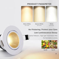 Spot Super lumineux encastré LED Dimmable Downlight COB - Luminex Ultra Glow | Marco Lucetti