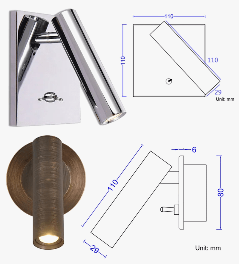 Spot Tube LED Réglable - Applique Murale Branded | Marco Lucetti
