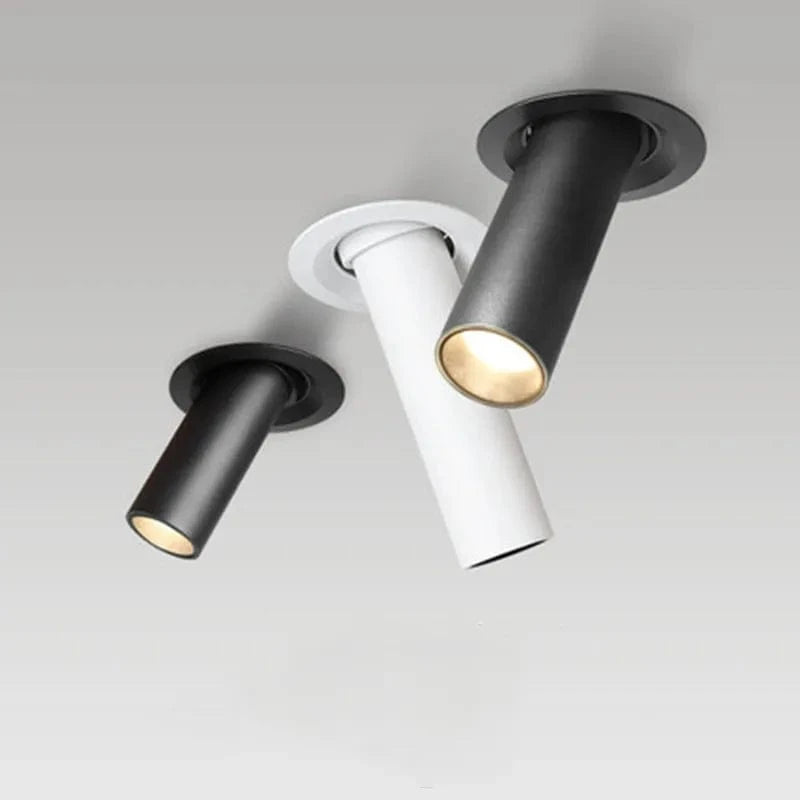 Spot Tube Long encastré LED - Noir/Blanc - 12W | Marco Lucetti Noir / H120 / Blanc chaud | 7W