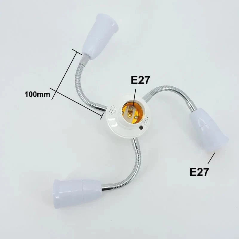 Spots Base LED avec Adaptateur Séparateur et Tuyau Extension de Marque | Marco Lucetti 3 plus 1 e27