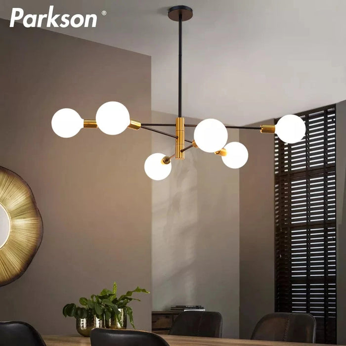 Spoutnik Noir LED Lustre Moderne Nordique pour Chambre Salon Salle À Manger | Marco Lucetti 2 lumières / Chine
