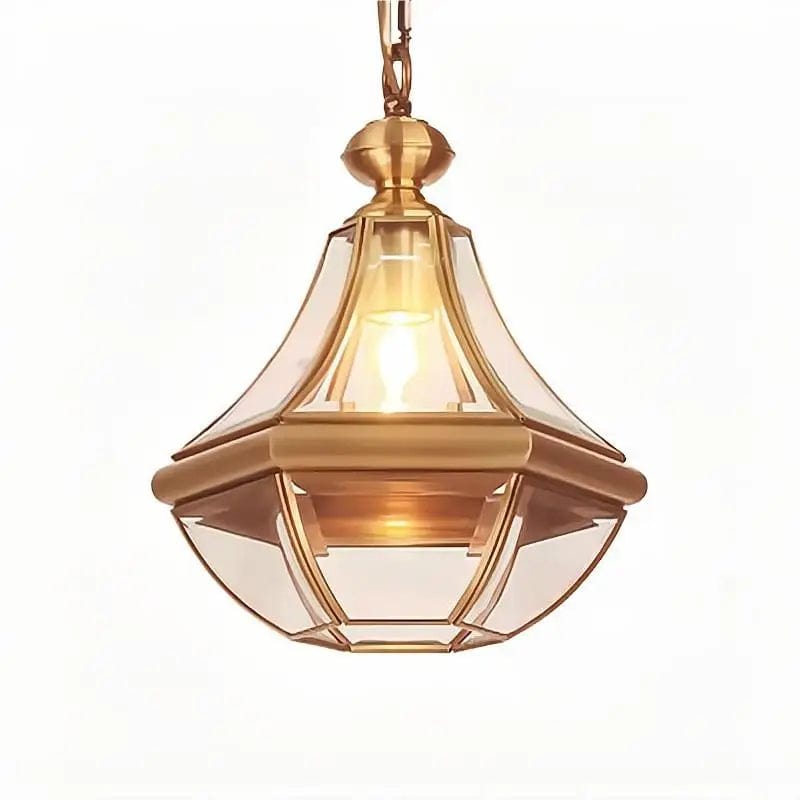 Suspension extérieure Style américain Rustique en cuivre plein Étanche pour Villa Porche Solarium/Couloir/Balcon Pavillon Pavillon Lampe en Laiton