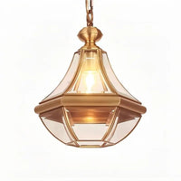 Suspension extérieure Style américain Rustique en cuivre plein Étanche pour Villa Porche Solarium/Couloir/Balcon Pavillon Pavillon Lampe en Laiton