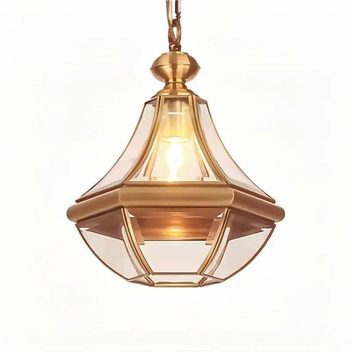 Suspension extérieure Style américain Rustique en cuivre plein Étanche pour Villa Porche Solarium/Couloir/Balcon Pavillon Pavillon Lampe en Laiton