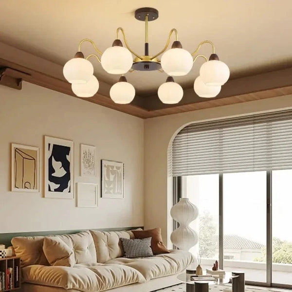 Style chinois : Lustre kaki pour salon et lampes nordiques pour chambre | Marco Lucetti