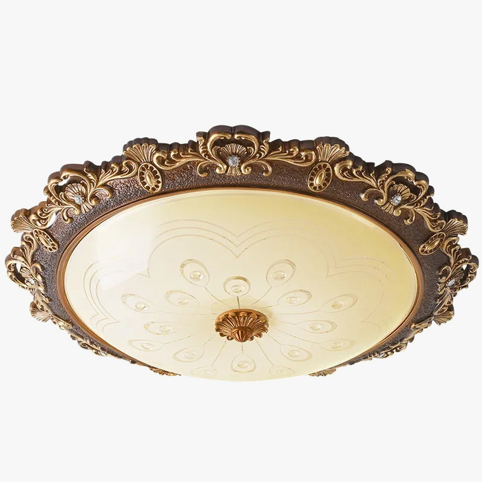 Plafonnier Européen de Luxe pour Chambre, Salon et Autres Espaces - Lampe LED Rétro en Résine